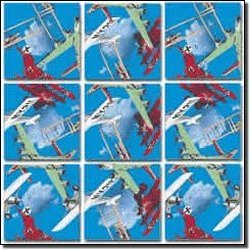 b. dazzle / Vintage Airplane Scramble Squares® 9-Piece Puzzle